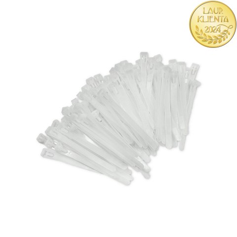 Qoltec Opaski zaciskowe wielorazowe/trytki | 7.2*100mm | Nylon66 UV | Białe