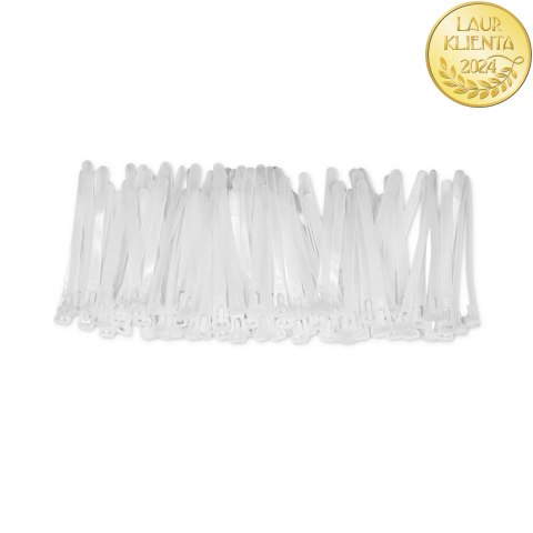 Qoltec Opaski zaciskowe wielorazowe/trytki | 7.2*100mm | Nylon66 UV | Białe