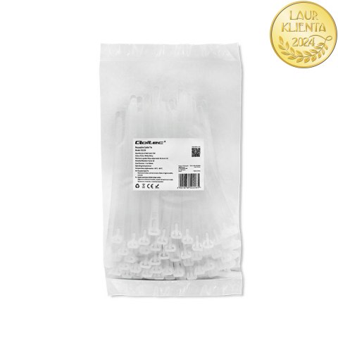 Qoltec Opaski zaciskowe wielorazowe/trytki | 7.2*150mm | Nylon66 UV | Białe
