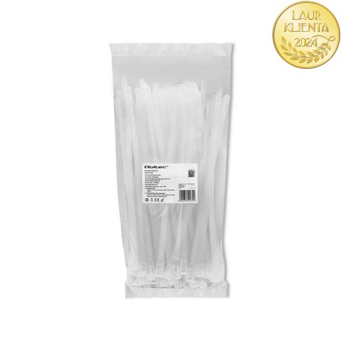 Qoltec Opaski zaciskowe wielorazowe/trytki | 7.2*250mm | Nylon66 UV | Białe