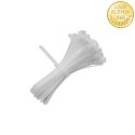 Qoltec Opaski zaciskowe wielorazowe/trytki | 7.2*250mm | Nylon66 UV | Białe