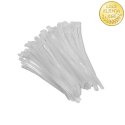 Qoltec Opaski zaciskowe wielorazowe/trytki | 7.2*250mm | Nylon66 UV | Białe