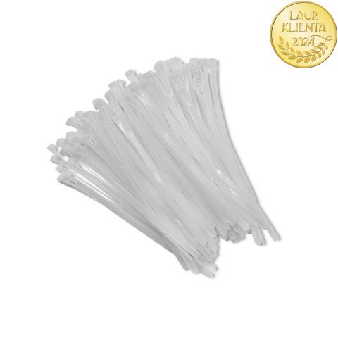 Qoltec Opaski zaciskowe wielorazowe/trytki | 7.2*250mm | Nylon66 UV | Białe