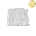 Qoltec Opaski zaciskowe wielorazowe/trytki | 7.2*250mm | Nylon66 UV | Białe