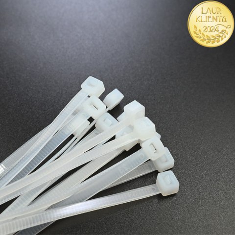 Qoltec Opaski zaciskowe Trytki kablowe | 3.6*100mm | 100 szt. | Nylon66 | UV | Białe