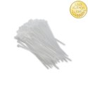 Qoltec Opaski zaciskowe Trytki kablowe | 3.6*100mm | 100 szt. | Nylon66 | UV | Białe