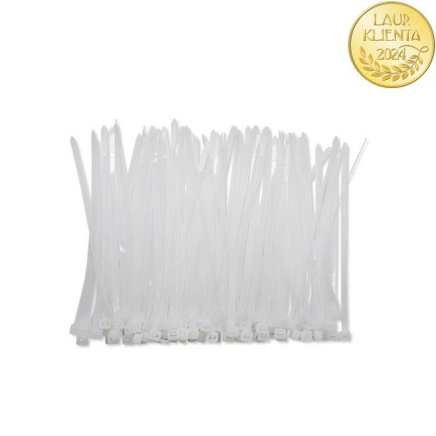 Qoltec Opaski zaciskowe Trytki kablowe | 3.6*100mm | 100 szt. | Nylon66 | UV | Białe