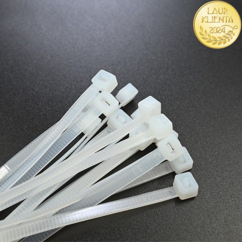 Qoltec Opaski zaciskowe Trytki kablowe | 4.8*160mm | 100 szt. | Nylon66 | UV | Białe