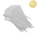 Qoltec Opaski zaciskowe Trytki kablowe | 4.8*160mm | 100 szt. | Nylon66 | UV | Białe