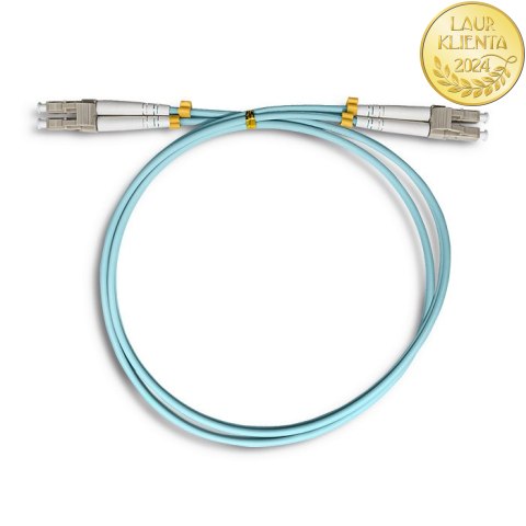 Qoltec Patchcord światłowodowy LC/UPC - LC/UPC | Multimode | 50/125 | OM3 | Duplex | 1m