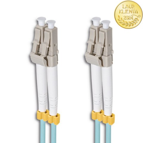Qoltec Patchcord światłowodowy LC/UPC - LC/UPC | Multimode | 50/125 | OM3 | Duplex | 1m