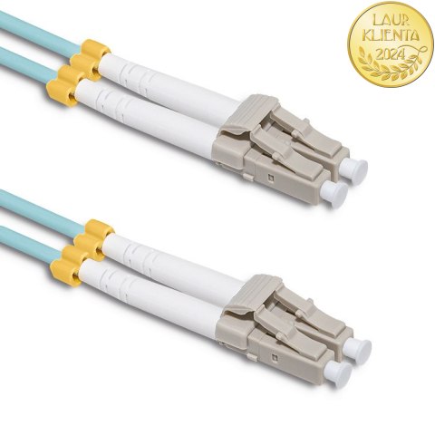 Qoltec Patchcord światłowodowy LC/UPC - LC/UPC | Multimode | 50/125 | OM3 | Duplex | 1m