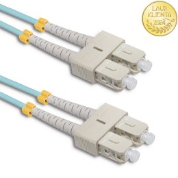Qoltec Patchcord światłowodowy SC/UPC - SC/UPC | Multimode | 50/125 | OM4 | Duplex | 5m