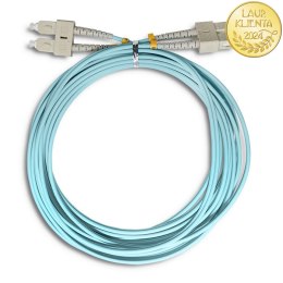 Qoltec Patchcord światłowodowy SC/UPC - SC/UPC | Multimode | 50/125 | OM4 | Duplex | 5m