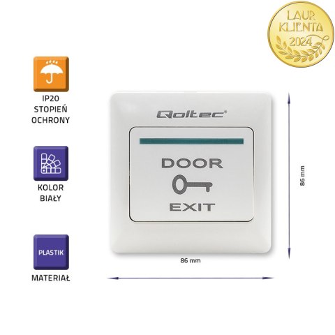 Qoltec Przycisk wyjścia |biały