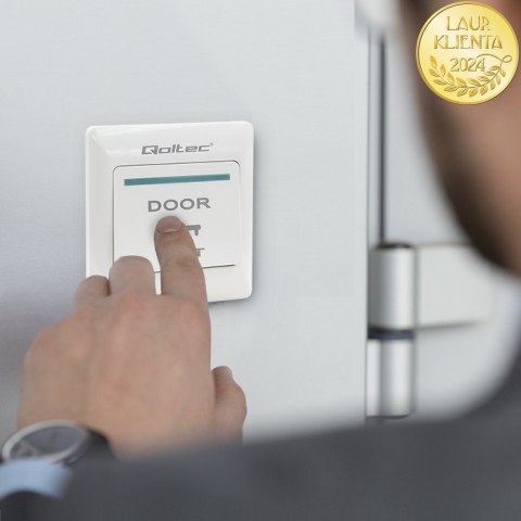 Qoltec Przycisk wyjścia |biały