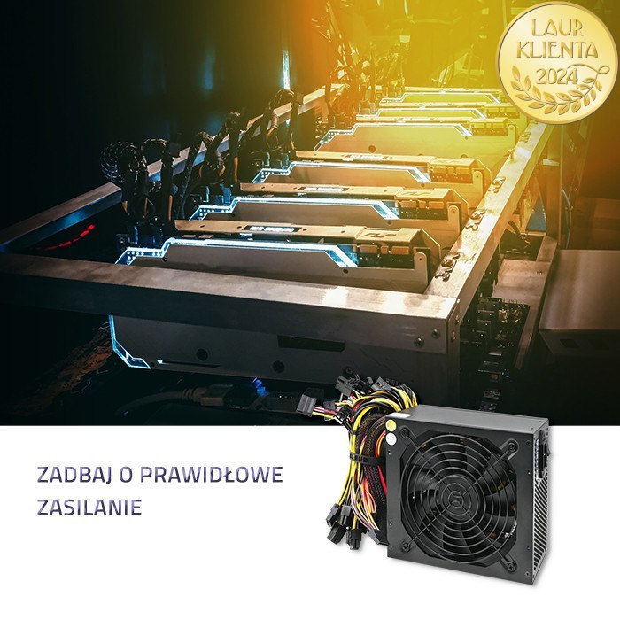 Qoltec Zasilacz ATX 1600W | 80 Plus Gold | Data mining