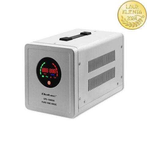 Qoltec Zasilacz awaryjny Pure Sine Wave UPS | 1000VA | 700W | Szary