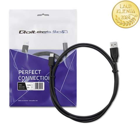 Qoltec Kabel USB 3.1 typ C męski | USB 3.0 A męski | 1.2m