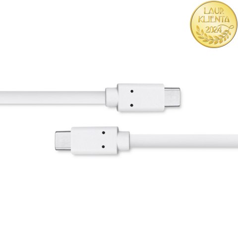 Qoltec Kabel USB 3.1 typ C męski | USB 3.1 typ C męski | 1m | Biały