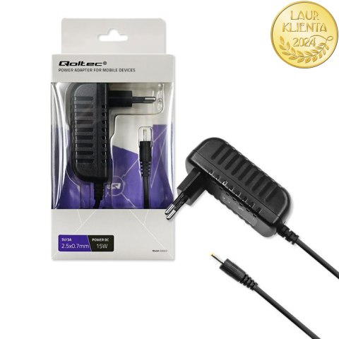 Qoltec Ładowarka sieciowa 15W | 5V | 3A | 2.5*0.7