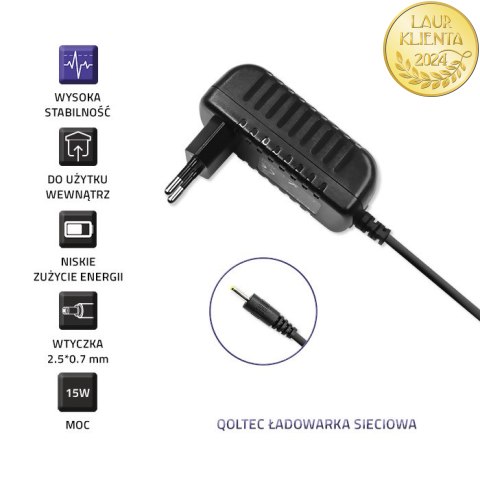 Qoltec Ładowarka sieciowa 15W | 5V | 3A | 2.5*0.7