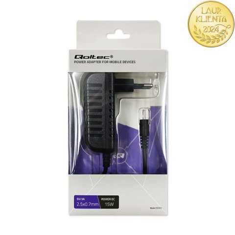 Qoltec Ładowarka sieciowa 15W | 5V | 3A | 2.5*0.7