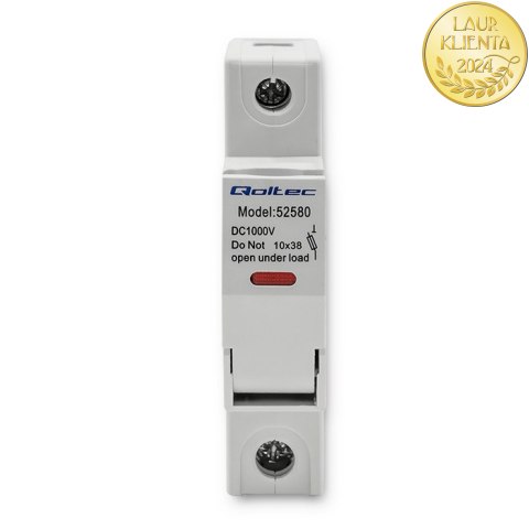 Qoltec Podstawa bezpiecznikowa z diodą + bezpiecznik DC | 1P|1000V |15A |10x38 |solar
