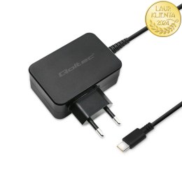 Qoltec Ładowarka sieciowa 65W | 5-20V | 3-3.25A | USB typ C | PD | Laptop | Smartfon | Czarna