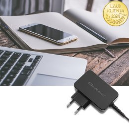 Qoltec Ładowarka sieciowa 65W | 5-20V | 3-3.25A | USB typ C | PD | Laptop | Smartfon | Czarna