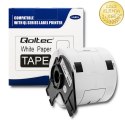 Qoltec Taśma do BROTHER DK-11202 | 62mm x 100mm | 300 etykiet | Biała/ Czarny nadruk | Rolka z uchwytem