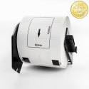 Qoltec Taśma do BROTHER DK-11202 | 62mm x 100mm | 300 etykiet | Biała/ Czarny nadruk | Rolka z uchwytem