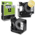 Qoltec Taśma do DYMO D1 45803, 45808 | 19mm x 7m | Biała/Czarny nadruk