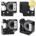 Qoltec Taśma do DYMO D1 45803, 45808 | 19mm x 7m | Biała/Czarny nadruk