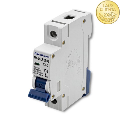 Qoltec Wyłącznik nadprądowy C40 | Bezpiecznik | AC | 40A |1P