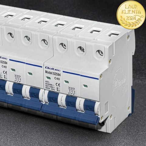 Qoltec Wyłącznik nadprądowy C40 | Bezpiecznik | AC| 40A | 3P
