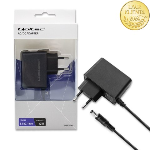 Qoltec Zasilacz wtyczkowy PREMIUM 12W | 12V | 1A | 5.5*2.1