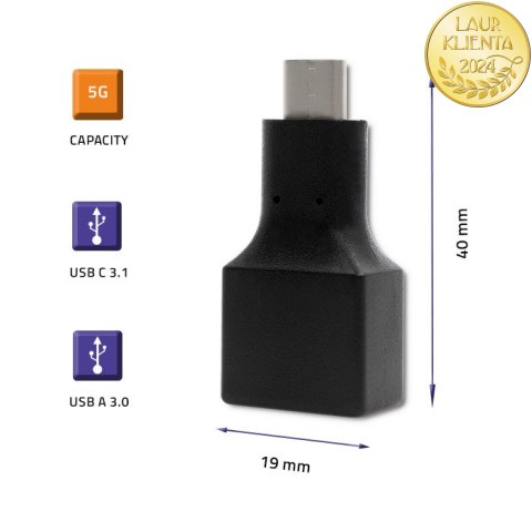 Qoltec Adapter przejściówka USB-C 3.1 | USB 3.0