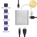 Qoltec Hub Adapter USB-C 3.1 4w1 | USB 3.0 | HDMI 4K | RJ45 | USB-C PD 92W