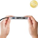 Qoltec Hub Adapter USB-C 3.1 6w1 | USB 3.0 | HDMI 4K | RJ45 | SD | micro SD | USB-C PD 92W