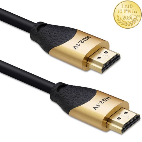 Qoltec Kabel HDMI v2.1 Ultra high speed 8K | 60Hz | 30AWG | GOLD | 1m