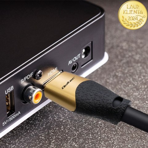 Qoltec Kabel HDMI v2.1 Ultra high speed 8K | 60Hz | 30AWG | GOLD | 1m