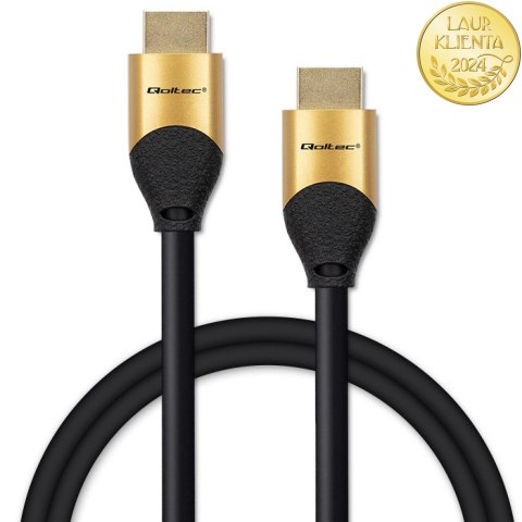 Qoltec Kabel HDMI v2.1 Ultra high speed 8K | 60Hz | 30AWG | GOLD | 1m