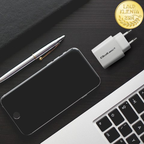 Qoltec Ładowarka Super Quick PD | USB-C | 20W | 5-12V | 1.67-3A | Biała