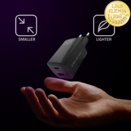 Qoltec Ładowarka sieciowa 65W GaN ULTRA | 5-20V | 2.25-3.25A | 1 x USB typ C PD | 1 x USB QC 3.0 | Laptop | Smartfon | Czarna