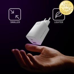 Qoltec Ładowarka sieciowa 65W GaN ULTRA | 5-20V | 2.25-3.25A | 1 x USB typ C PD | 1 x USB QC 3.0 | Laptop | Smartfon | Biała