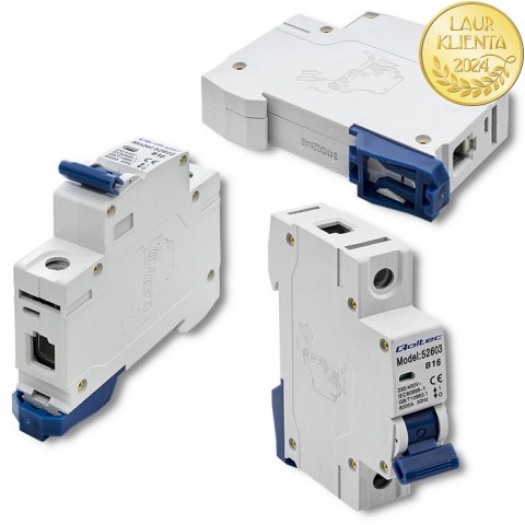 Qoltec Wyłącznik nadprądowy B16 | Bezpiecznik | AC | 16A | 1P