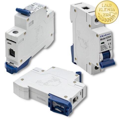 Qoltec Wyłącznik nadprądowy B20 | Bezpiecznik | AC | 20A | 1P