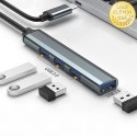 Qoltec Hub Adapter USB-C 3.1 4w1 | USB 3.0 | 3x USB 2.0