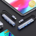 Qoltec Hub Adapter USB-C 3.1 4w1 | USB 3.0 | 3x USB 2.0
